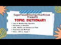 Class 11 CBSE Dictionary in Python Dictionary Functions and methods C Sc IP