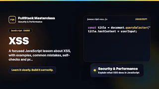 XSS Explained FullStack Masterclass JavaScript Course