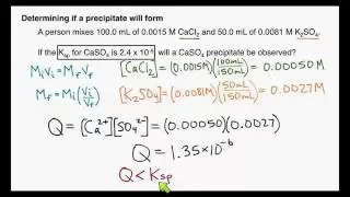 Example Determining Whether a Precipitate Will Form Solubility Equilibrium
