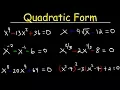 Solving Equations In Quadratic Form Using Substitution