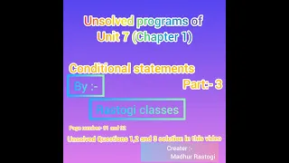 Class 10th ICSE Conditional Statement Part -3 Solving Unsolved question 1 2 and 3