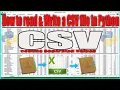 How to read and write CSV file in python Python CSV file save English