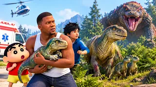 🦖 GTA 5 Shinchan Penchukunna Dinosaur Pilla Kosam Chesina Sahasam! 😱🔥#gta #dinosaur #godzilla