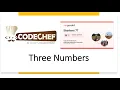 Three Numbers editorial Codechef Starters 77