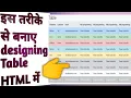 How to create Standard table in html using bootstrap Bootstrap