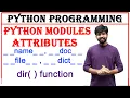 python module attributes types of module attributes dir function in python dir function