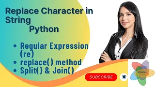 Python Program to replace character in string using replace re split join methods