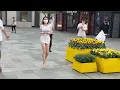 Chengdu China walk Street Fashion nightlife Tik Tok weekend big boobs