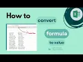 How to Convert a Formula to a Value in Excel
