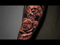 Rose and clock tattoo