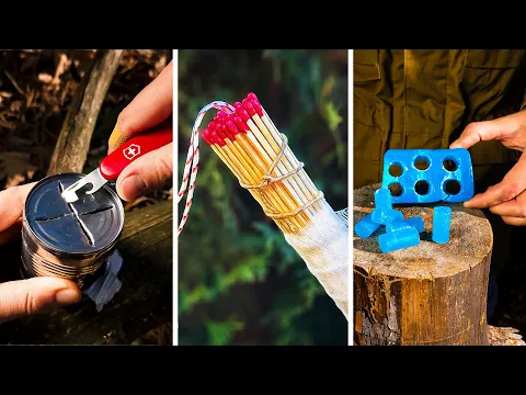 Six AMAZING WAYS to light a fire for Survival, Camping and other HACKS in the Outdoors
