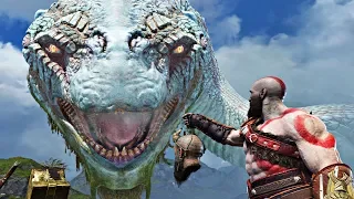 god of war 4 all world serpent giant snake cutscenes god of war 2018 ps4 pro