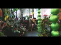 Dancing in a room full of flowers