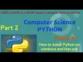 class 11 Computer Science Python Programming and computational thinking Python installation