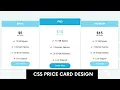 How to create pricing card in css and html css3 ui design