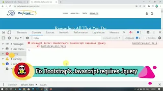 How to fix Uncaught Error Bootstrap s JavaScript Requires jQuery from a Website learn2smart