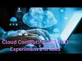 Cloud Computing Experiment 1 in AWS