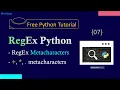Regex in Python - 07 Metacharacters in Python Python Tutorial for Beginners in Hindi