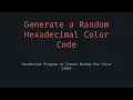 Generate Random Hexadecimal Color Code