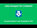How to scrape and export LinkedIn Job Postings to CSV in 2026