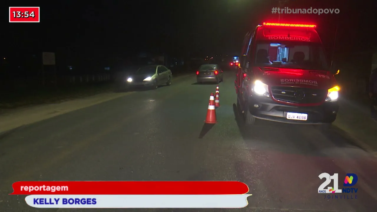 Joinville: Acidente entre moto e bicicleta deixa dois feridos