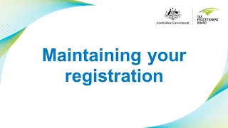 Maintaining your registration