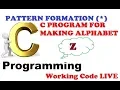 Program 157 C PROGRAM ALPHABET Z program for pattern of ALPHABET Z Print Z with Astrik