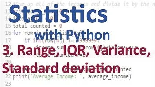 Range Interquartile Range Variance and Standard Deviation with Python