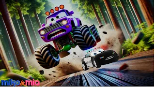 Police Vs. Bad Monster Truck! 🚨| Nursery Rhymes - Mike & Mia