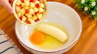 If you have 1 banana, 1 apple and an egg, make this in minutes recipe for breakfast! Easy and Tasty