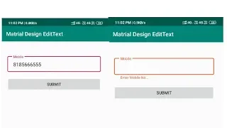 Material Design Outline Edit text Android Studio Example