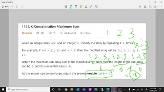 1191 K-Concatenation Maximum Sum Leetcode Medium Kadane Explanation English