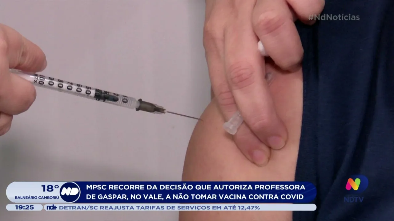 MPSC recorre da decisão que autoriza professora de Gaspar a não tomar vacina