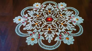 Easy sikkukolam & border rangoli designs | Traditional muggulu designs | @Suryadailyrangolidesigns 