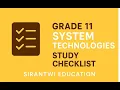 Grade 11 System Technologies Study Checklist