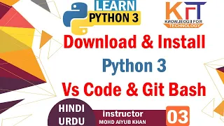 Download and Install Python3 VsCode and Git Bash Python tutorial 03