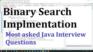 Binary search implementation in java most important java coding questions
