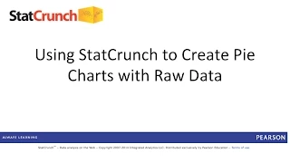 StatCrunch Creating Pie Charts with Raw Data