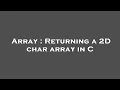 Array Returning a 2D char array in C