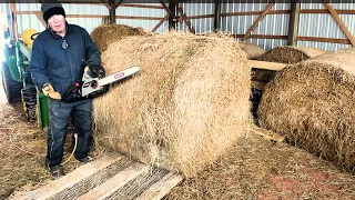Handling 600lb Round Bales of Hay on a Small Homestead