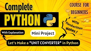 Build a Unit Converter in Python Mini Project Python Full course for Beginners