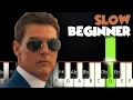 Mission Impossible Theme SLOW BEGINNER PIANO TUTORIAL SHEET MUSIC by Betacustic