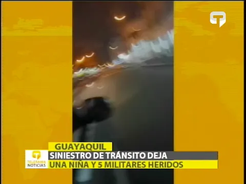 Siniestro de tránsito deja una niña y 5 militares heridos