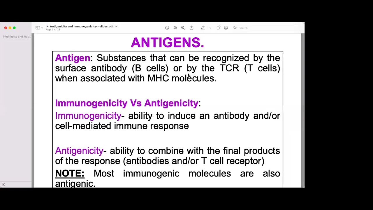 Antigenicity & Immunogenicity