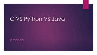 C Vs Python Vs Java
