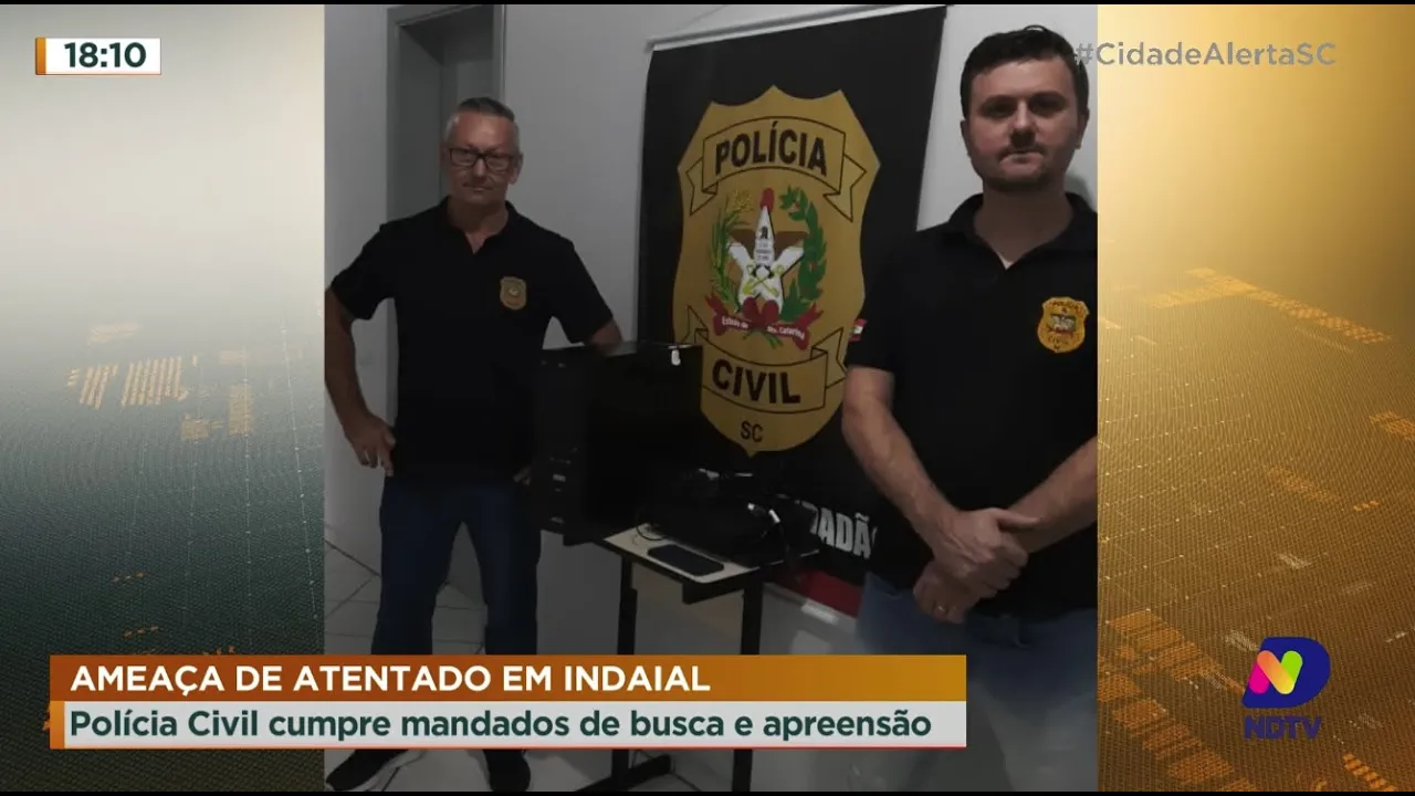 Ameaça de atentado em Indaial: Polícia Civil cumpre mandados de busca e apreensão