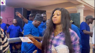 nollywood big babe feyisara hassan sprays pasuma bundles of naira