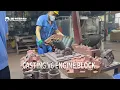 V6 engine block-casting manufacturing process