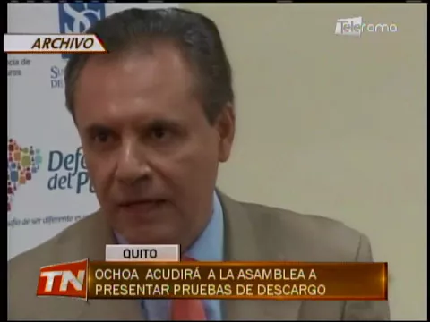 Ochoa acudirá a la asamblea a presentar pruebas de descargo