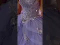 Lilac Strapless Quince Dress Shoulder Piece Ruffle Overskirt Open Back Horsehair Hem